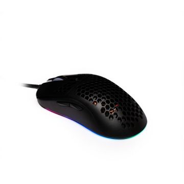 spacer Mouse SPGM-ALIEN-LIGHT Spacer, gaming, cu fir, USB, optic, 6.400 dpi, butoane/scroll 6/1, iluminare RGB, Negru