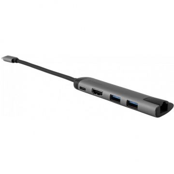 Verbatim Hub multiport Verbatim USB-C, 4K HDMI, 3.0, Silver