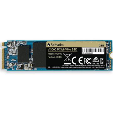 Verbatim Solid State Drive (SSD) Verbatim Vi3000, 2TB, PCIe Gen.3 NVMe, M.2