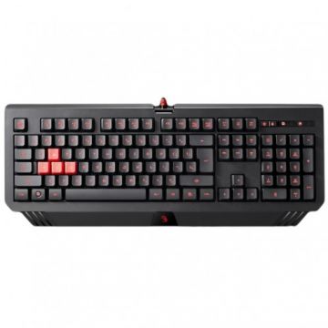 A4tech Tastatura A4Tech BLOODY Q100, cu fir, US layout,  neagra, 5 levels red light illuminated, interchang