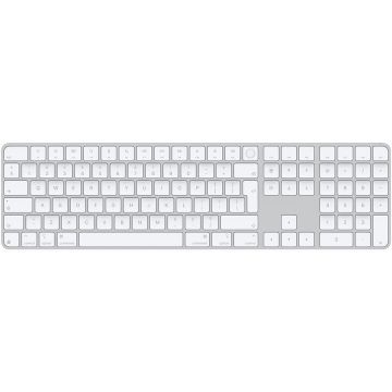 Apple Tastatura Apple Magic, cu fir si wireless, Touch ID, tastatura numerica, US English, Taste albe