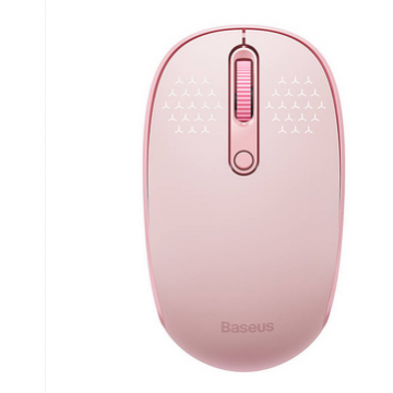 BASEUS MOUSE wireless BASEUS, pt. PC sau notebook, 2.4GHz si Bluetooth, optic, 800-1200-1600 dpi, butoane-scroll 3-1, Roz,B01055503413-00, 6932172632854