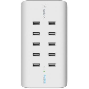 Belkin Hub USB Belkin RockStar, 10x USB 2.0, Alb