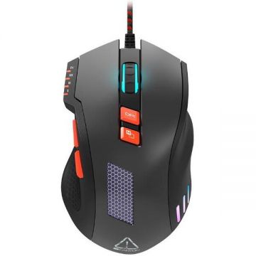 Canyon Mouse Gaming Canyon Corax CND-SGM05N, 6400 DPI, Negru/Portocaliu