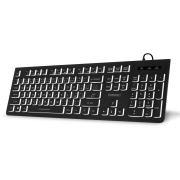 Evolveo Tastatura silentioasa EVOLVEO K1010, cu iluminare din spate alba