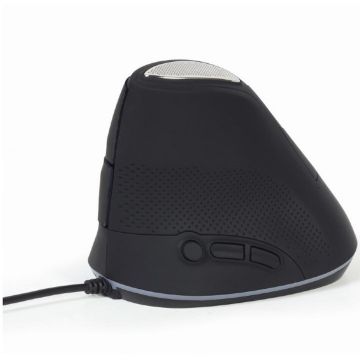 GEMBIRD MOUSE GEMBIRD, Ergonomic, pt. PC sau NB, cu fir, USB, optic, 3200 dpi, butoane-scroll 6-1, cablu 1.35m, Negru, MUS-ERGO-03