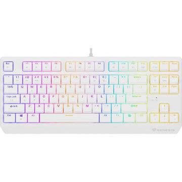 Genesis Tastatura mecanica cu fir pentru gaming Genesis Thor 230 TKL, RGB, Lungime cablu 1.6m, Switch Outemu Red, Alb