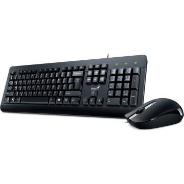 genius Kit tastatura + mouse Genius KM-160, cu fir,  USB, Negru