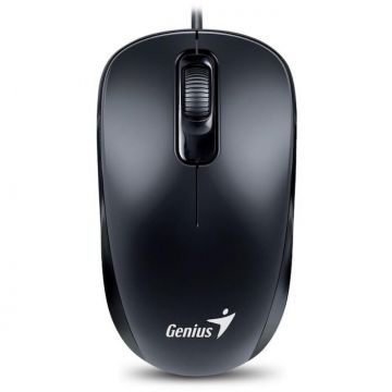 genius MOUSE Genius, DX-110, PC sau NB, cu fir, USB, optic, 1000 dpi, butoane-scroll 3-1, Negru, 31010116100