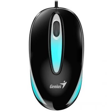 genius MOUSE Genius, DX-Mini, Pt. PC sau NB, cu fir, USB, Optic, 1000 dpi, Butoane-scroll 3-1, LED, Negru, 31010025404