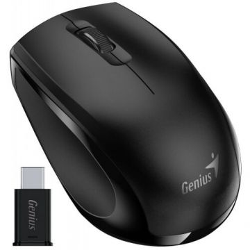 genius MOUSE  wireless Genius NX-8006S, PC sau notebook, 2.4GHz, optic, 1200 dpi, butoane-scroll 3-1, USB-C, Negru, 31030036400