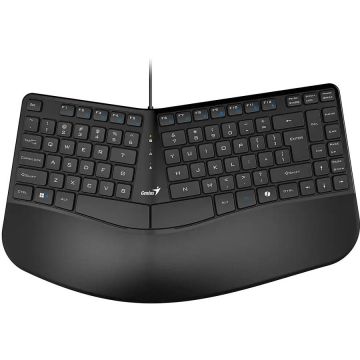 genius Tastatura GENIUS USB, Ergo KB-700, 104 taste, 12 functii, palm rest, AI, cablu 1.5m, negru
