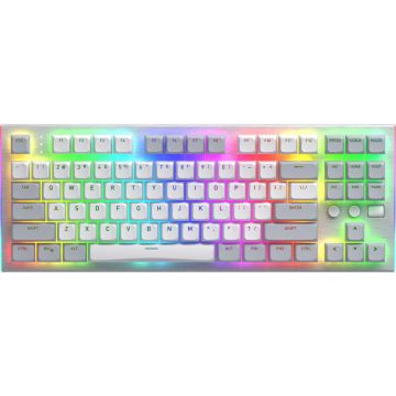 HATOR Tastatura mecanica cu fir pentru gaming Hator Gravity TKL, RGB, USB, Switch HATOR Aurum Orange Linear rev.2.0, Alb