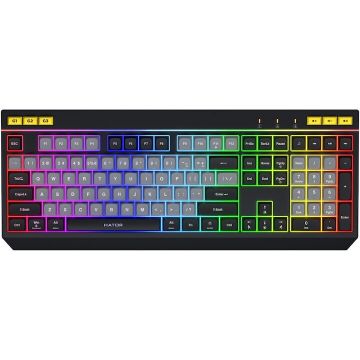 HATOR Tastatura mecanica cu fir pentru gaming Hator Icefall, RGB, USB, Lungime cablu 1.8m, Switch membrana, Alb-negru