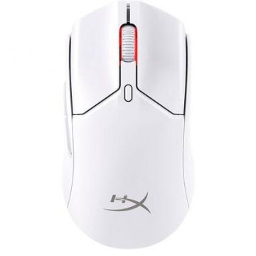 HP Mouse gaming wireless HyperX Pulsefire Haste 2 Mini, timp de raspuns 8000Hz @ 0,125 ms, rezolutie: 26000 DPI, iluminare RGB, durata de viata baterie pana la 100 ore, Alb