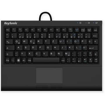 KEYSONIC Tastatura office KeySonic ACK-3410(US), USB, Layout US, Touchpad, Negru