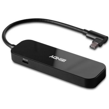 Lindy Hub extern Lindy LY-43334, Conectare prin USB Type-C,  Numar porturi 2xUSB 3.2 si 3xUSB Type-C, Negru, LY-43334