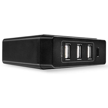 Lindy HUB extern Lindy LY-73329, Porturi 3xUSB-A & 1xUSB-C, Putere PD 72W, Negru LY-73329