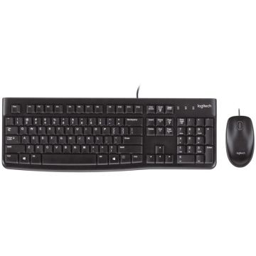 Logitech Kit tastatura si mouse Logitech MK120, Negru