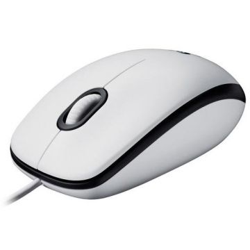 Logitech Mouse cu fir Logitech M100, USB, 1000 DPI, Alb