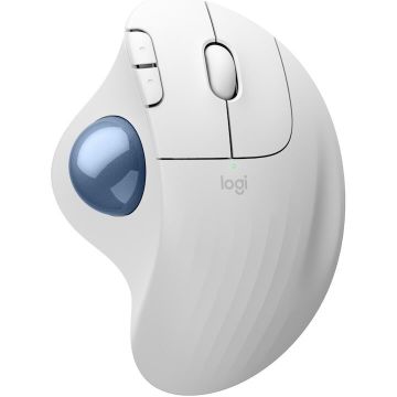 Logitech Mouse Logitech ERGO M575S Wireless Trackball, OffWhite, Blue Ball