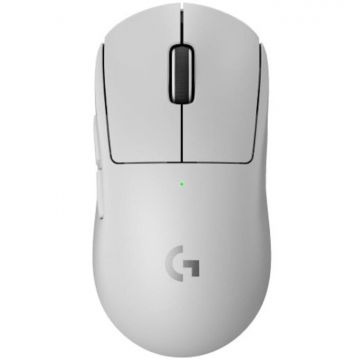 Logitech Mouse Logitech G Pro X 2, Wireless 2.4 GHz, 32000 dpi, Optic, Baterie reancarcabila, Butoane-scroll 5-1, Alb, 910-006638