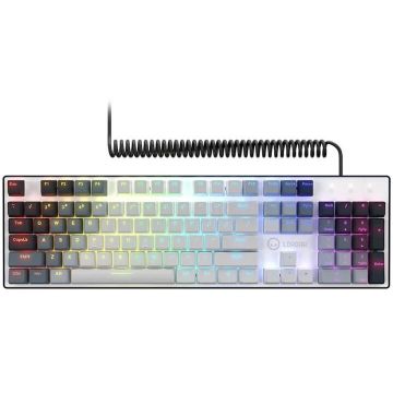LORGAR Tastatura Mecanica pentru gaming LORGAR Azar 514TLK, cu cablu, RGB, Alb, LRG-GK514TKL-WH-US