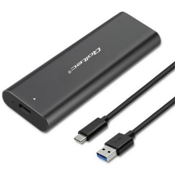 QOLTEC Carcasa pentru SSD M2 SATA, NVME, USB tip C