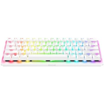 Razer Tastatura gaming mecanica cu fir Razer Huntsman V3 Pro Mini, Razer Analog Optical Switch Gen-2, iluminare Razer Chroma RGB, US layout, Alb