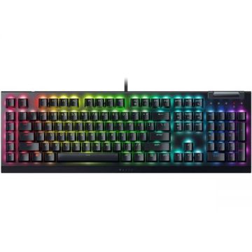 Razer Tastatura mecanica gaming Razer BlackWidow V4 X (Green Switch), layout US, taste ABS, layout US, cu 6 butoane customizabile, Negru