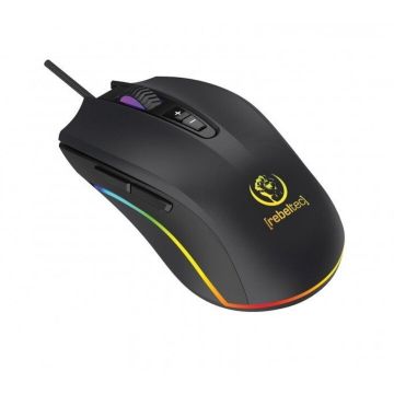 Rebeltec Mouse gaming, Rebeltec, Sunplus 190, 800-6400 DPI, Negru/RGB