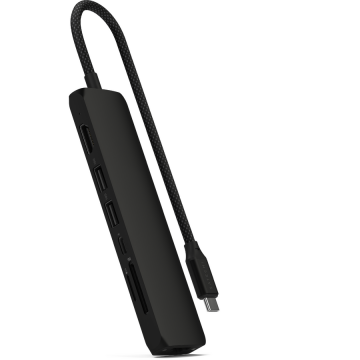 Satechi Satechi 7-in-1 USB-C Slim Multiport Adapter with Ethernet - Black