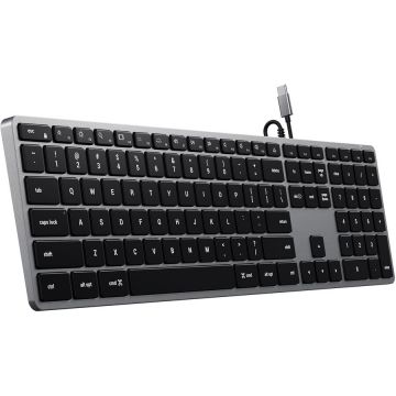 Satechi Tastatura cu fir Satechi Slim W3 USB-C retroiluminata, US, Gri