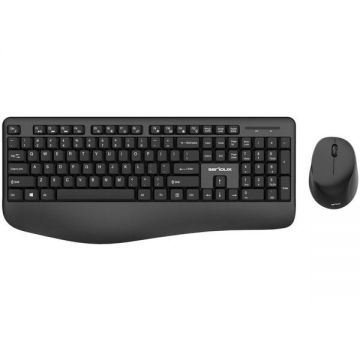 Serioux Kit wireless tastatura + mouse Serioux, office, design ergonomic, Negru