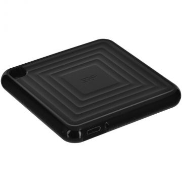 Silicon&nbsp;power SSD extern, SILICON POWER, PC60A, 256GB, USB-C, 540/500 MB/s, Negru