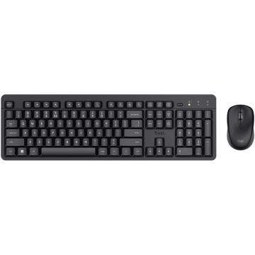 Trust Kit Tastatura si mouse Trust Ody II, Wireless 2.4 GHz, Negru TR-25018