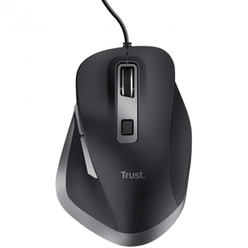 Trust Mouse Optic Trust Fyda, cu fir, USB, 5000 DPI, Negru