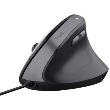 Trust Mouse TRUST BAYO II, Ergonomic, cu fir, 800-1200-1600-2400 dpi, 6-1 butoane-scroll, Negru 25144