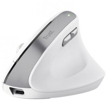 Trust Mouse TRUST BAYO II, Ergonomic, wireless 2.4 GHz, 2400 dpi, 6-1 butoane-scroll, Alb, 25398