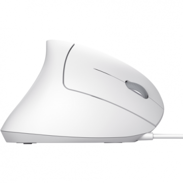 Trust MOUSE Trust VERTO, Ergonomic, cu fir, 1000-1600 dpi, 5-1 butoane-scroll, Alb, 25133