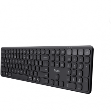 Trust Tastatura Trust Vaiya, USB-C, Wireless 2.4 GHz + Bluetooth, Aspect SUA, Negru, TR-25511
