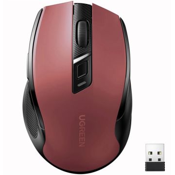 Ugreen Mouse fara fir Ugreen MU006, bluetooth, 2.4GHz, optic, 5/1 butoane/scroll, 4000 dpi, rosu