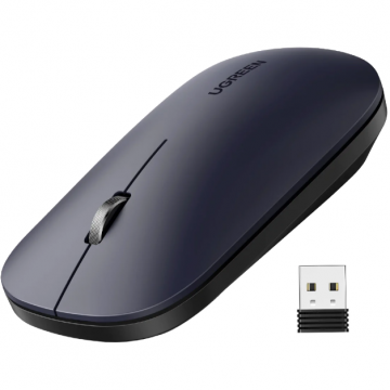 Ugreen MOUSE Ugreen, MU001, wireless 2.4GHz, pt. PC sau NB, Optic, 3-1 butoane-scroll, 4000 dpi, Negru, 90372 - 6957303893720