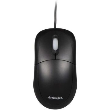 Activejet Mouse optic Activejet AMY-146, USB, cu fir, 1000 DPI, 3 butoane, Negru