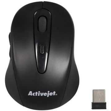 Activejet Mouse optic wireless, Activejet AMY-213,1600 dpi, Negru