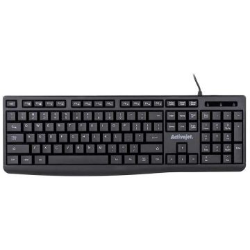 Activejet Tastatura cu fir, Activejet K-3803S, cu membrana, Negru