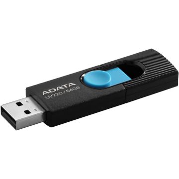 Adata Memorie USB ADATA UV220, 32GB, USB 2.0, Negru/Albastru