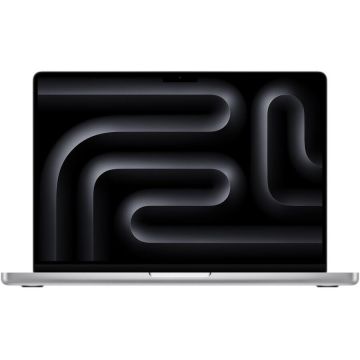 Apple Laptop Apple MacBook Pro 14 cu procesor Apple M3, 8 nuclee CPU si 10 nuclee GPU, 16GB, 512GB SSD, Silver, Tastatura Internationala