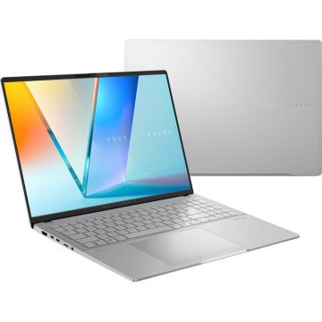 Asus Laptop ASUS 16'' Vivobook S 16 OLED M5606KA, 3K 120Hz, Procesor AMD Ryzen™ Al 7 350 (16M Cache, up to 5.0 GHz), 24GB LPDDR5X, 1TB SSD, AMD Radeon 860M, No OS,  Argintiu