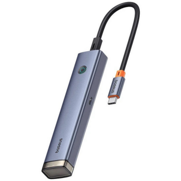 BASEUS Hub Baseus UltraJoy Air 6-in-1, USB-C la HDMI, 2x USB 3.0, USB 2.0, USB-C 3.0, PD, Gri